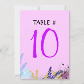 抽象芸術フローラバルミツワーテーブル座席カード 招待状 (正面)