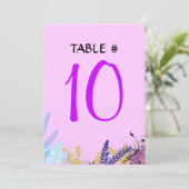 抽象芸術フローラバルミツワーテーブル座席カード 招待状 (スタンド正面)