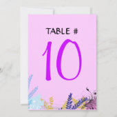 抽象芸術フローラバルミツワーテーブル座席カード 招待状 (裏面)