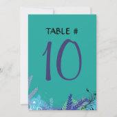 抽象芸術フローラバルミツワーテーブル座席カード 招待状 (正面)