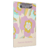 抽象芸術フローラパステル薄紫パタパーソナライズされたーン クリップボード (右)