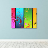 抽象芸術フローラパネルFl キャンバスプリント (インサイチュ (ウッドフロア))