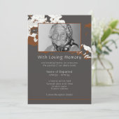 抽象芸術フローラパーソナライズされたの葬儀 案内状 (スタンド正面)