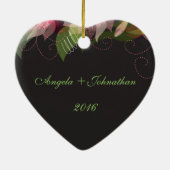 抽象芸術フローラパーソナライズされた装飾品 セラミックオーナメント (裏面)