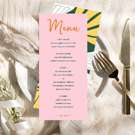 抽象芸術フローラピンクと緑のミックスとマッチメニュー メニュー