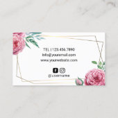 抽象芸術フローラフレームメークアップアーティスト美容師 名刺 (裏面)