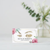 抽象芸術フローラフレームメークアップアーティスト美容師 名刺 (スタンド正面)