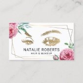 抽象芸術フローラフレームメークアップアーティスト美容師 名刺 (正面)