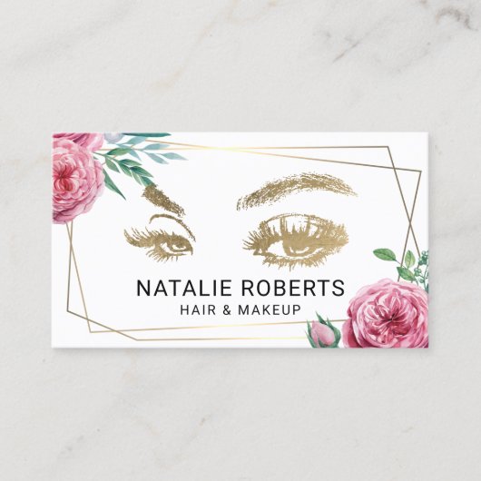 抽象芸術フローラフレームメークアップアーティスト美容師 名刺 (正面)
