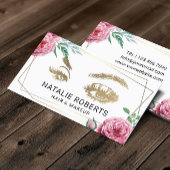 抽象芸術フローラフレームメークアップアーティスト美容師 名刺