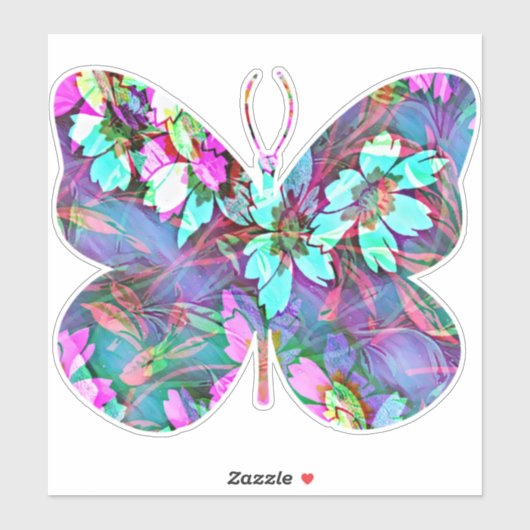 抽象芸術フローラフローバタフライシール シール (シート)