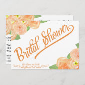 抽象芸術フローラブライダルシャワー招待 招待状 (正面/裏面)