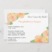 抽象芸術フローラブライダルシャワー招待 招待状 (裏面)