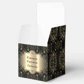 抽象芸術フローラブラックおよび金ゴールドキューブ フェイバーボックス (オープン)