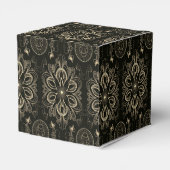 抽象芸術フローラブラックおよび金ゴールドキューブ フェイバーボックス (裏面サイド)