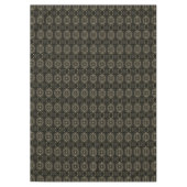 抽象芸術フローラブラックおよび金ゴールド テーブルクロス (正面)