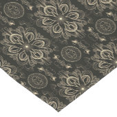 抽象芸術フローラブラックおよび金ゴールド ミディアムテーブルランナー (コーナー)