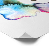 抽象芸術フローラブルーのグレーの水色のポスター ポスター (角)