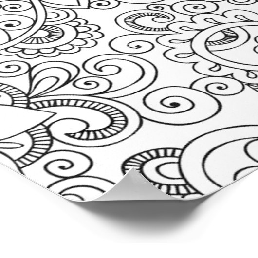 抽象芸術フローラペイズリー着色ポスター ポスター (角)