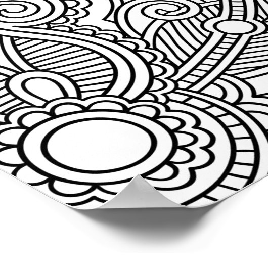 抽象芸術フローラペイズリー着色ポスター ポスター (角)