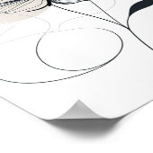 抽象芸術フローラミニマリストインクフラワーアート ポスター (角)