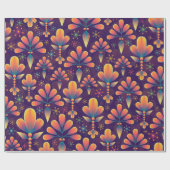 抽象芸術フローラムーヴブルーピンクギフトすべての行事 ラッピングペーパー (フラット)