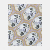 抽象芸術フローラメダリオン フリースブランケット (正面)