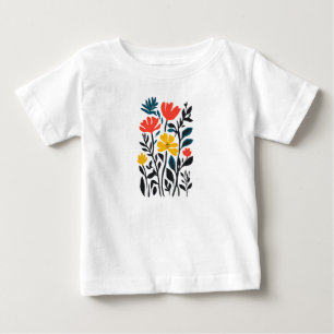 抽象芸術フローラモダンフローラ ベビーTシャツ