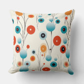 抽象芸術フローラモダン植物性レトロ花 クッション (正面)