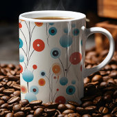 抽象芸術フローラモダン植物性レトロ花 コーヒーマグカップ