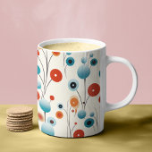 抽象芸術フローラモダン植物性レトロ花 コーヒーマグカップ