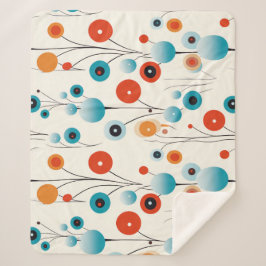 抽象芸術フローラモダン植物性レトロ花 シェルパブランケット