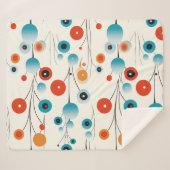 抽象芸術フローラモダン植物性レトロ花 シェルパブランケット (正面(横))