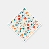 抽象芸術フローラモダン植物性レトロ花 スタンダードカクテルナプキン (角)