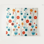 抽象芸術フローラモダン植物性レトロ花 タペストリー (正面(横))