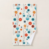 抽象芸術フローラモダン植物性レトロ花 バスタオルセット (ハンドタオル)