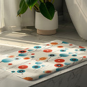 抽象芸術フローラモダン植物性レトロ花 バスマット