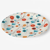 抽象芸術フローラモダン植物性レトロ花 ペーパープレート (アングル)