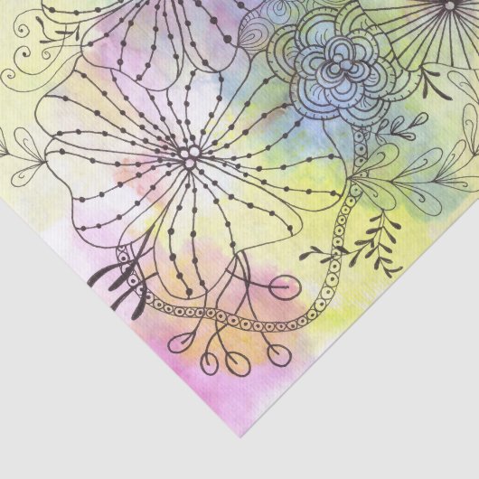 抽象芸術フローララインアートオンソフト洗浄水彩 薄葉紙 (詳細)