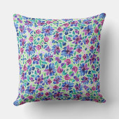 抽象芸術フローラルパターン – 装飾用クッション クッション (裏面)
