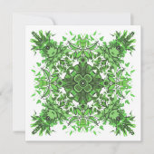 抽象芸術フローラル模様(白に黒緑) カード (正面)