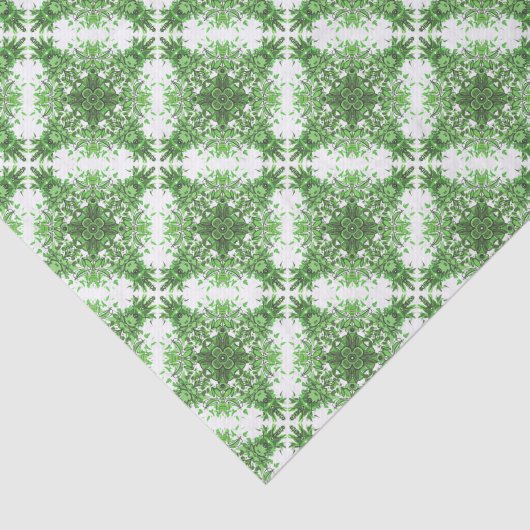 抽象芸術フローラル模様（白に黒緑） 薄葉紙 (詳細)