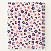 抽象芸術フローラレオパードアニマルプリントモノグラム ノートブック (裏面)