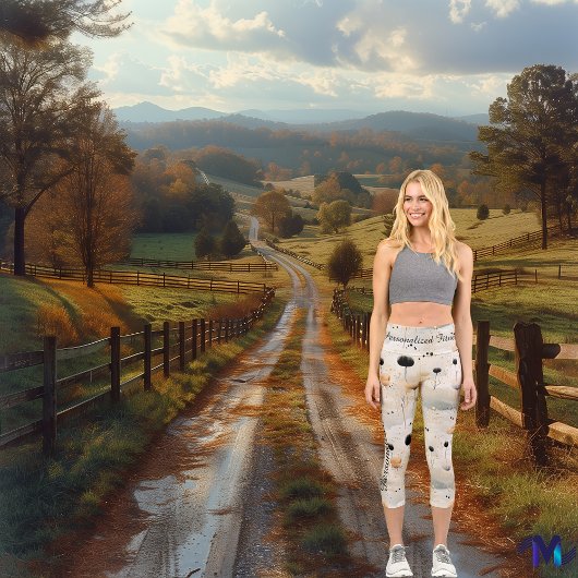 抽象芸術フローラレギンス（ソフトトーン） カプリレギンス