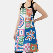 抽象芸術フローラヴィンテージパターン。北欧と  エプロン (インサイチュ)