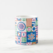 抽象芸術フローラヴィンテージパターン。北欧と コーヒーマグカップ (中央)