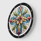 抽象芸術フローラ交差 ラージ壁時計 (傾斜)