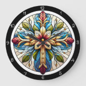 抽象芸術フローラ交差 ラージ壁時計 (正面)