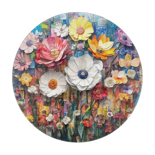 抽象芸術フローラ切断板 カッティングボード (正面)