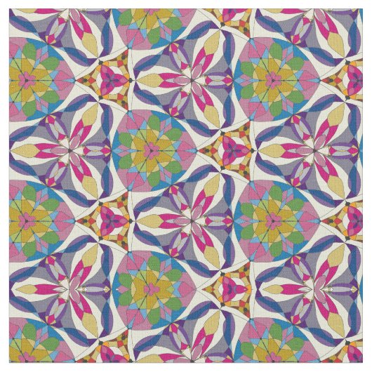 抽象芸術フローラ図形 ファブリック (クローズアップ)